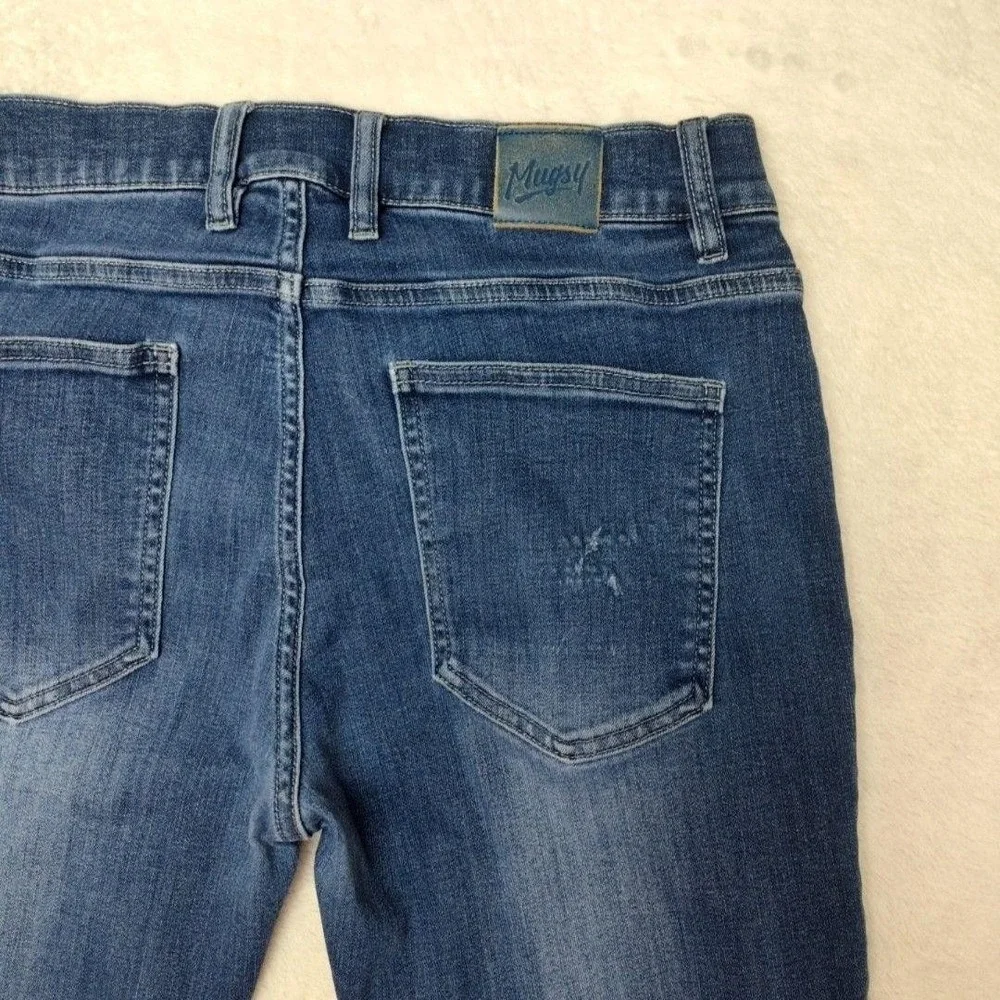 Mugsy Jeans Mens‎ 32x30 Blue Tapered Slim Mid Rise Stretch Denim 5-Pocket Work
